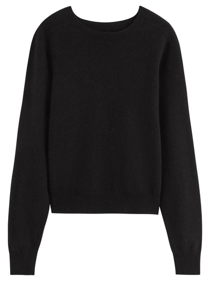 Damen Pullover Rundhals Langarm Strickpullover