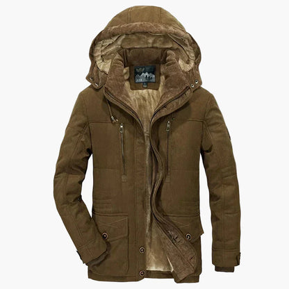 Herren Winter Parka Jacke mit Kapuze – Outdoor Warm Gefüttert, Freizeit & Alltag