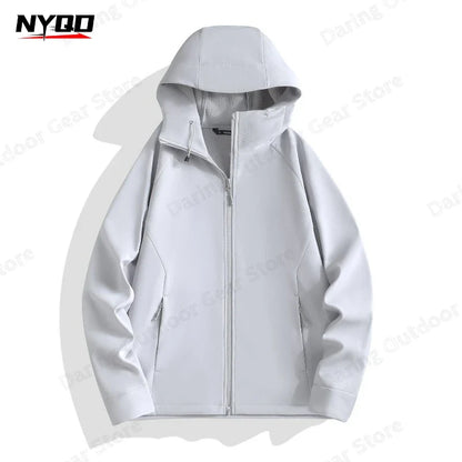 Leichte Kapuzenjacke mit Reißverschluss – Unisex Softshell-Optik für Outdoor