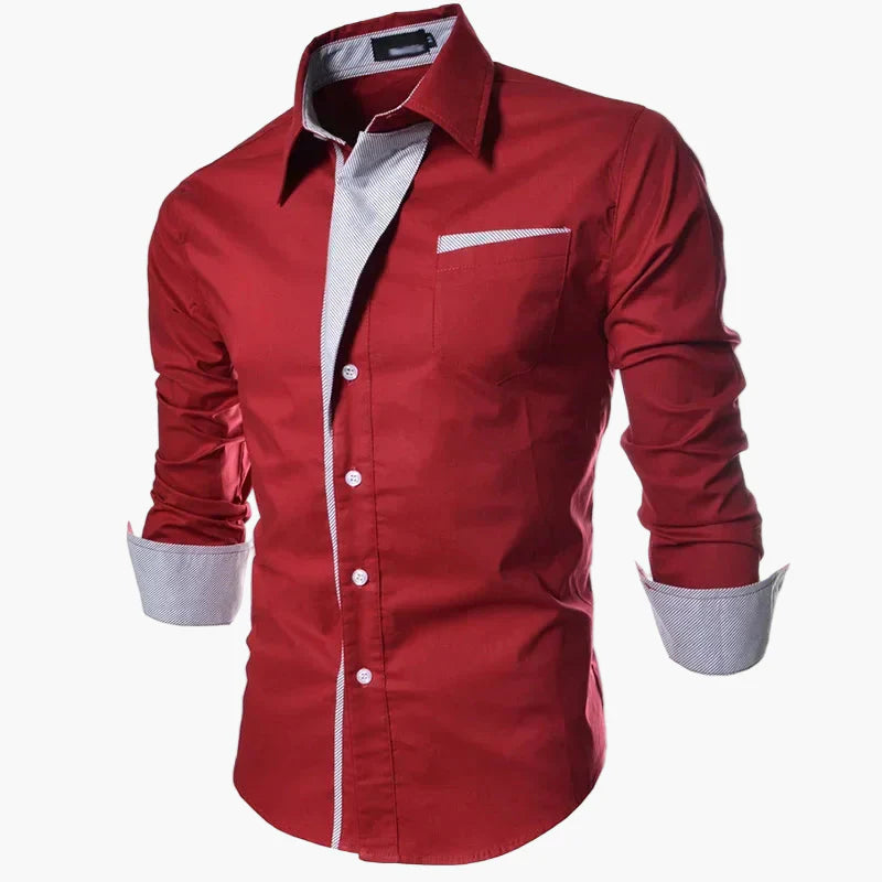 Herren Business Freizeit Slim Fit Hemd – Modernes Langarmhemd für Büro & Alltag