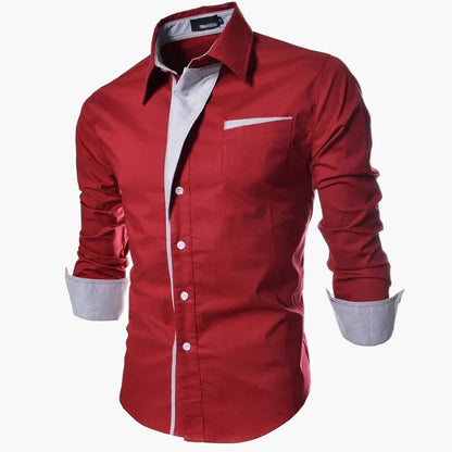 Herren Business Freizeit Slim Fit Hemd – Modernes Langarmhemd für Büro & Alltag