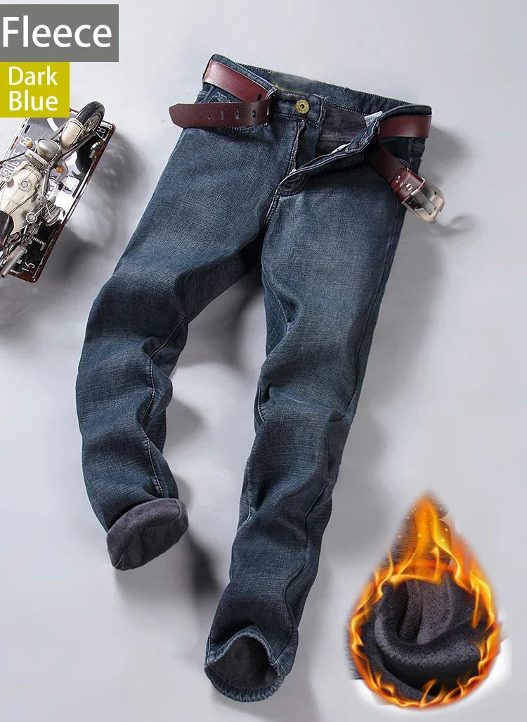 Herren Jeans Hose Straight Fit Denim Freizeithose Blau