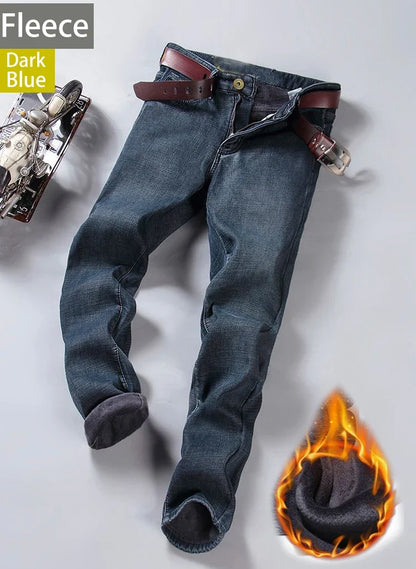 Herren Jeans Hose Straight Fit Denim Freizeithose Blau