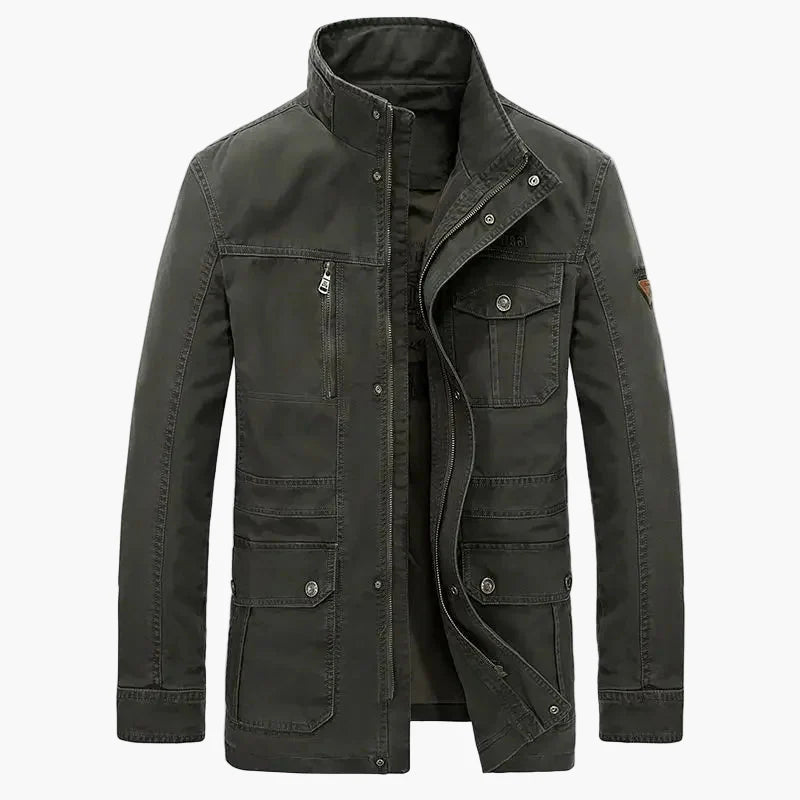 Herren Übergangsjacke im Outdoor-Stil mit Stehkragen und Mehrfachtaschen – Casual Freizeitjacke für Alltag und Reisen