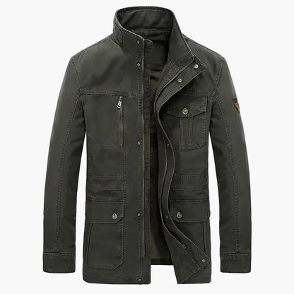 Herren Übergangsjacke im Outdoor-Stil mit Stehkragen und Mehrfachtaschen – Casual Freizeitjacke für Alltag und Reisen