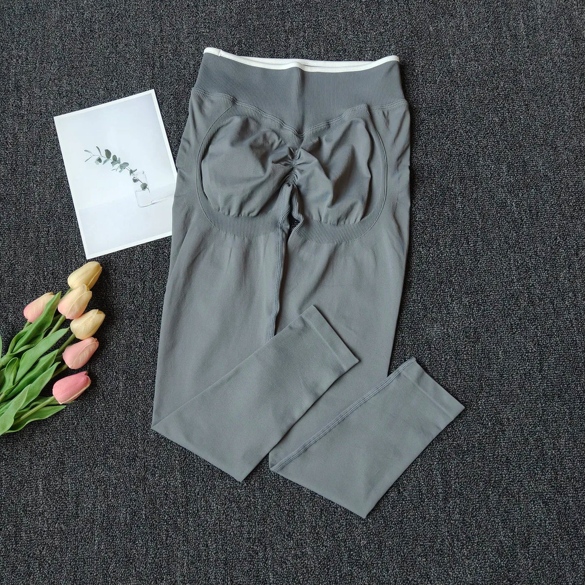 Damen Sport Leggings mit Hoher Taille, Scrunch Butt & Shaping-Effekt