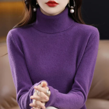 Damen Rollkragenpullover, weiches Material, langärmlig