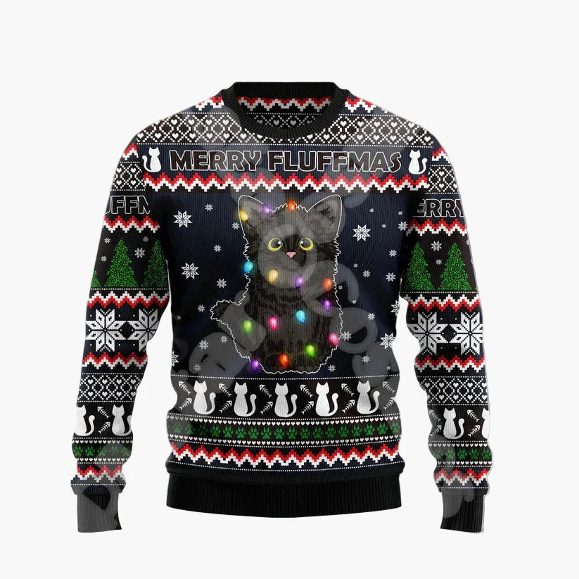 Herren Lustiger Weihnachts-Pullover mit Santa auf dem Schornstein – Ugly Christmas Sweater für Weihnachten & Party
