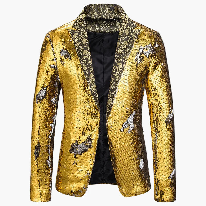 Herren Luxus Pailletten Sakko Blazer für Bühne, Party & Event – Extravaganter Anzug im auffälligen Design