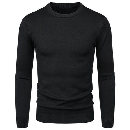 Herren Rundhals Pullover Langarm Feinstrick