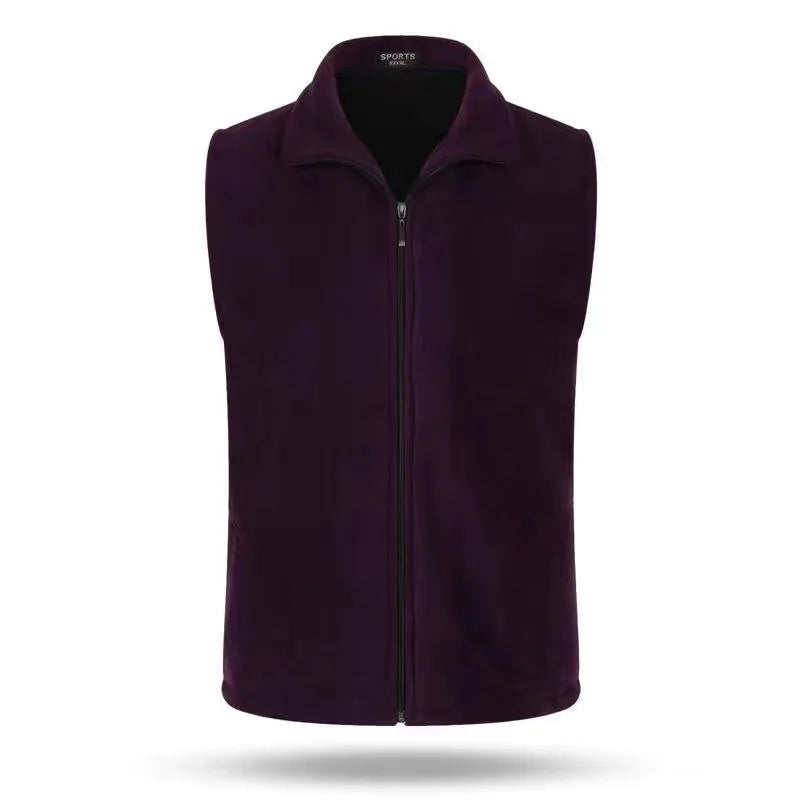 Fleece Weste mit Reißverschluss Stehkragen für Damen