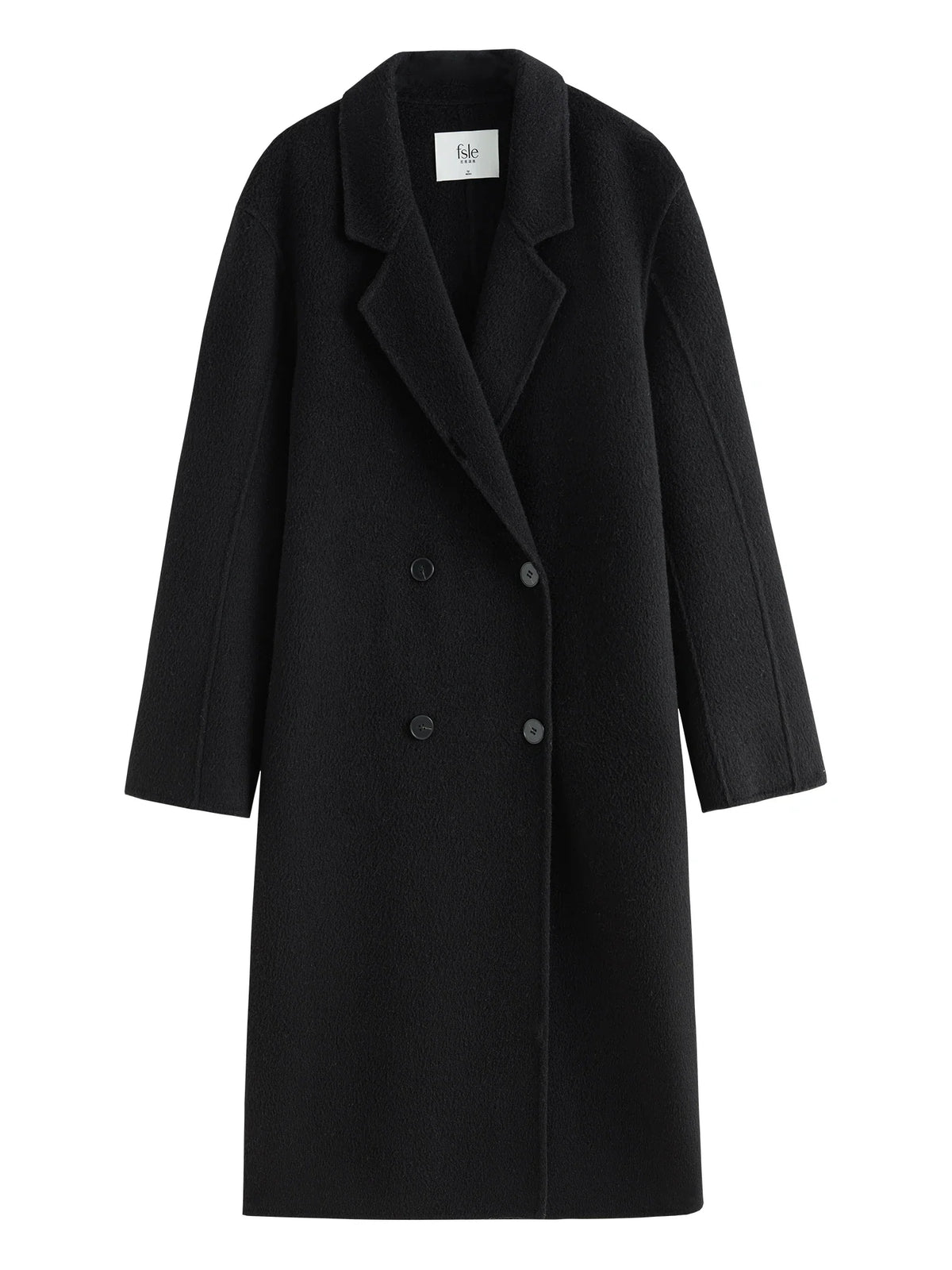 Damen Langer Mantel Doppelreiher Dunkelgrau Winter