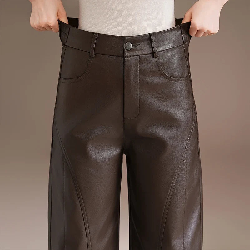 Damen Weite Hose mit weitem Bein und hoher Taille