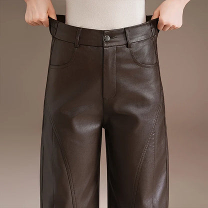 Damen Weite Hose mit weitem Bein und hoher Taille