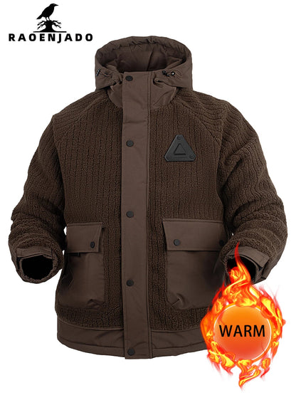 Teddyfleece Winterjacke mit Kapuze & Taschen Herren