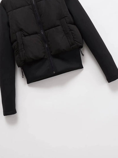 Kurze Steppjacke mit Kapuze für Damen
