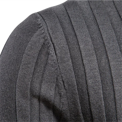 Herren Rollkragenpullover mit Rippstruktur – Eng anliegender Strickpullover
