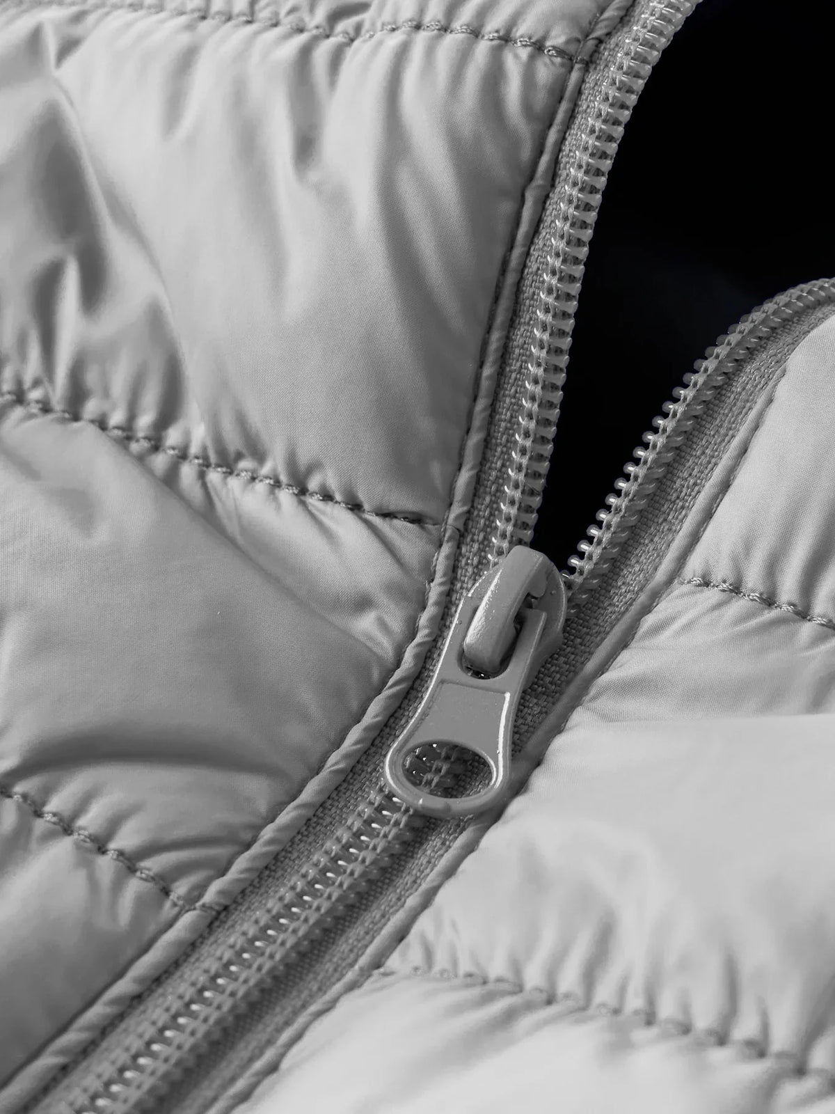 Gesteppte Daunenjacke mit Kapuze für Herren, Reißverschluss, Winterjacke