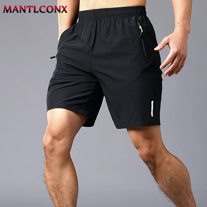 Herren Caprihose Sporthose Jogginghose Dunkelgrau mit Reißverschlusstaschen