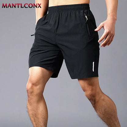 Herren Caprihose Sporthose Jogginghose Dunkelgrau mit Reißverschlusstaschen