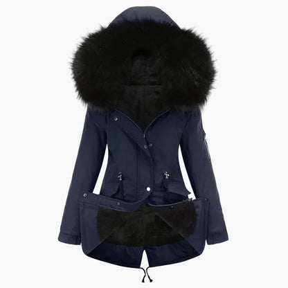 Damen Winterparka mit Kapuze und Kunstfell – Stilvoller Mantel für kalte Tage