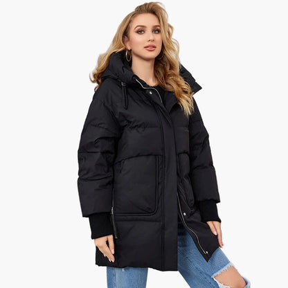 Damen Winter Steppjacke mit Kapuze – Modische warme Outdoorjacke für kalte Tage