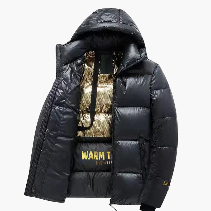 Herren Daunenjacke mit Kapuze – Winter Street Style Pufferjacke, Warm und Bequem