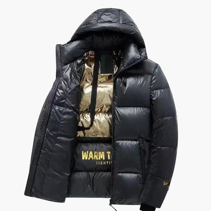 Herren Daunenjacke mit Kapuze – Winter Street Style Pufferjacke, Warm und Bequem