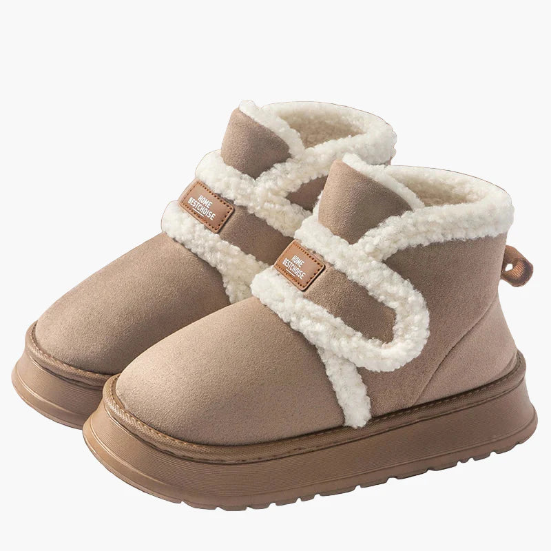 Damen Winter Hausschuhe mit Warmfutter und Klettverschluss – Komfortable Indoor Boots für Zuhause