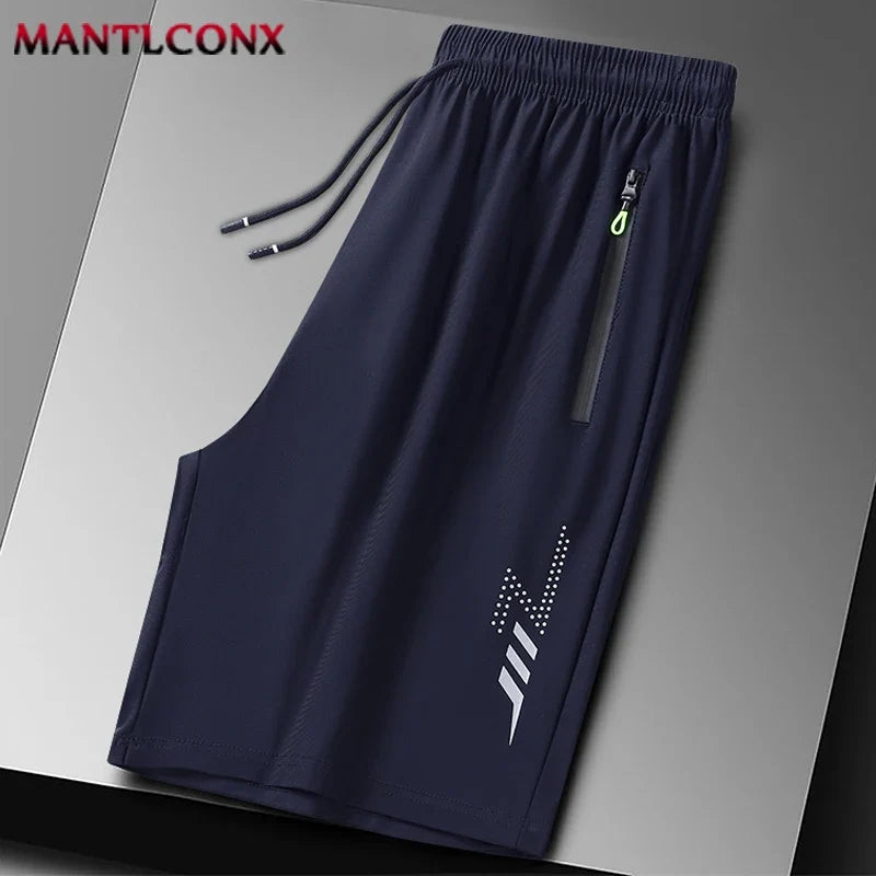 Herren Caprihose Sporthose Jogginghose Dunkelgrau mit Reißverschlusstaschen