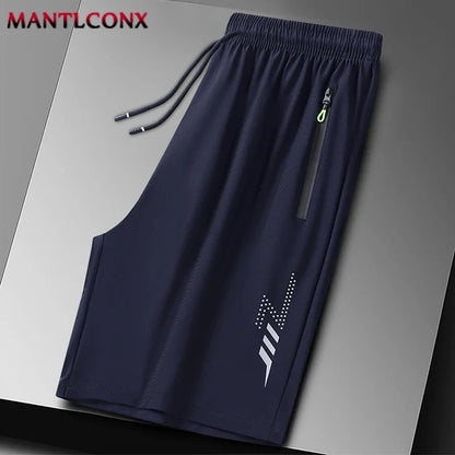 Herren Caprihose Sporthose Jogginghose Dunkelgrau mit Reißverschlusstaschen