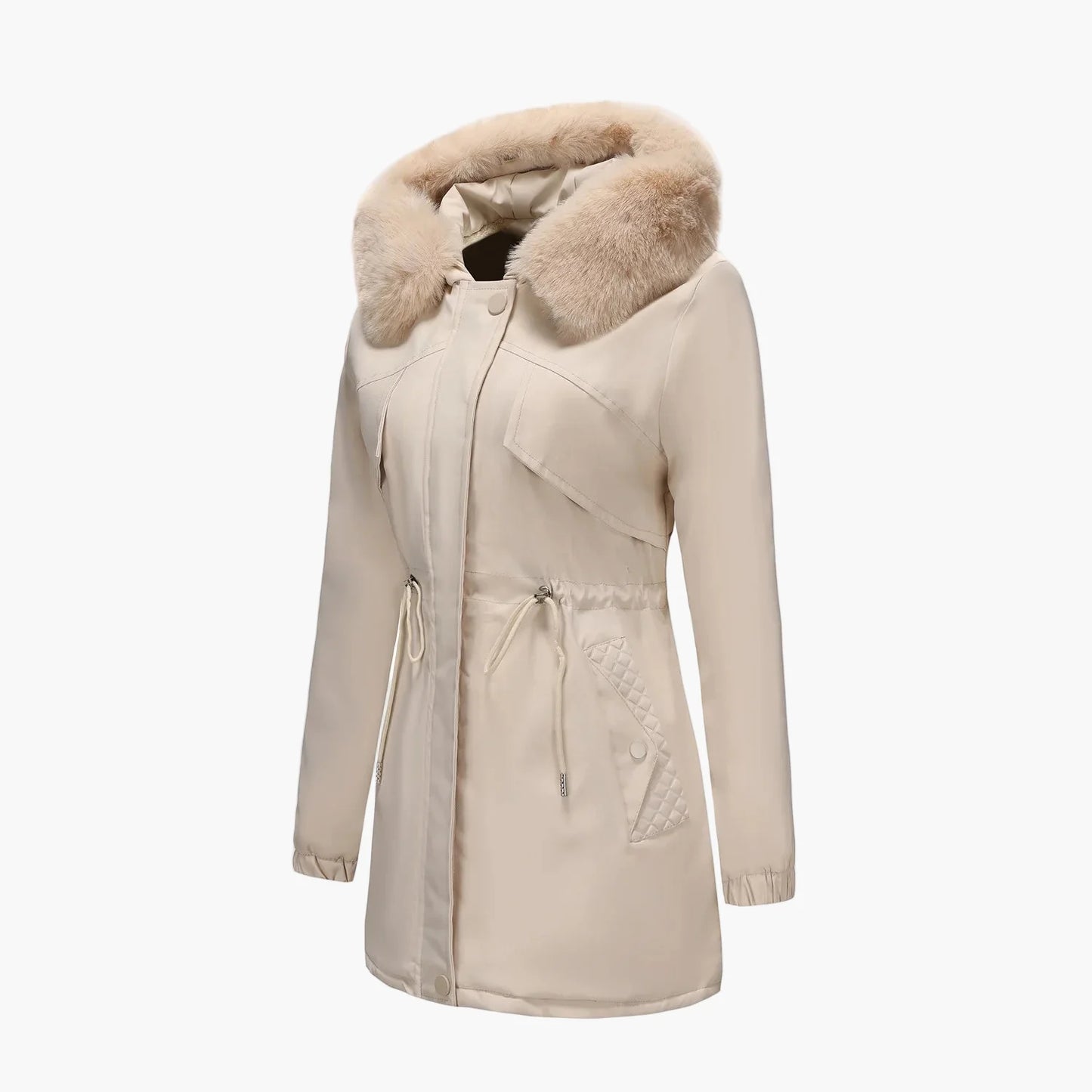 Damen Winterparka mit Kunstfellkragen – Eleganter Mantel für kalte Tage