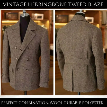 Herren Vintage Doppelreihiger Hahnentritt Blazer – Eleganter Stil für formelle Anlässe und Freizeit