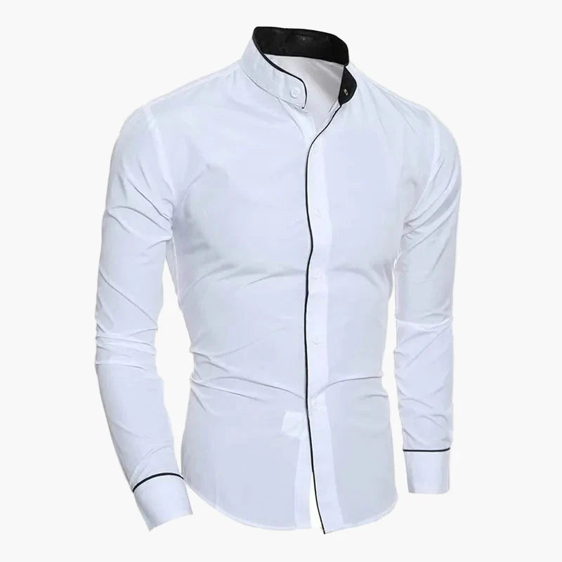 Herren Elegantes Slim Fit Hemd mit Stehkragen – Modernes Business- und Freizeitshirt