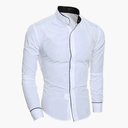 Herren Elegantes Slim Fit Hemd mit Stehkragen – Modernes Business- und Freizeitshirt