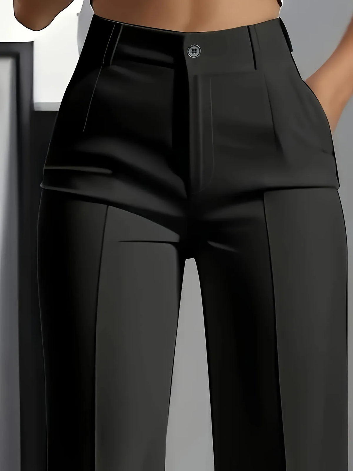 Damen Palazzo Hose Elegant Hoher Bund Weites Bein Business