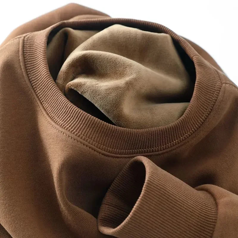 Unisex Langarm Sweatshirt Rundhals mit weichem Innenfutter