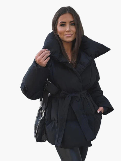 Damen Winter Steppmantel mit Taillengürtel – Modischer City-Look, Komfortabel & Wärmend