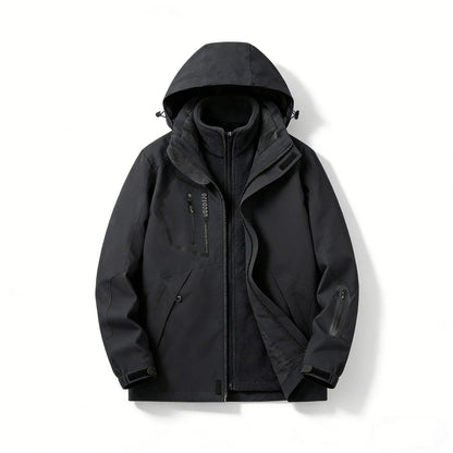 Funktionsjacke Herren 3-in-1 Outdoor Jacke Wasserdicht mit Kapuze