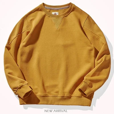 Herren Rundhals Sweatshirt Basic Pullover Langarmshirt Unifarben