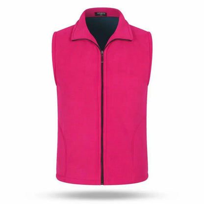Fleece Weste mit Reißverschluss Stehkragen für Damen
