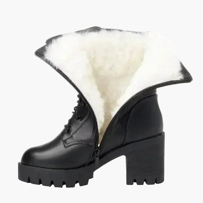 Damen Winter-Stiefeletten mit Absatz – Modische Schnürboots für kalte Tage