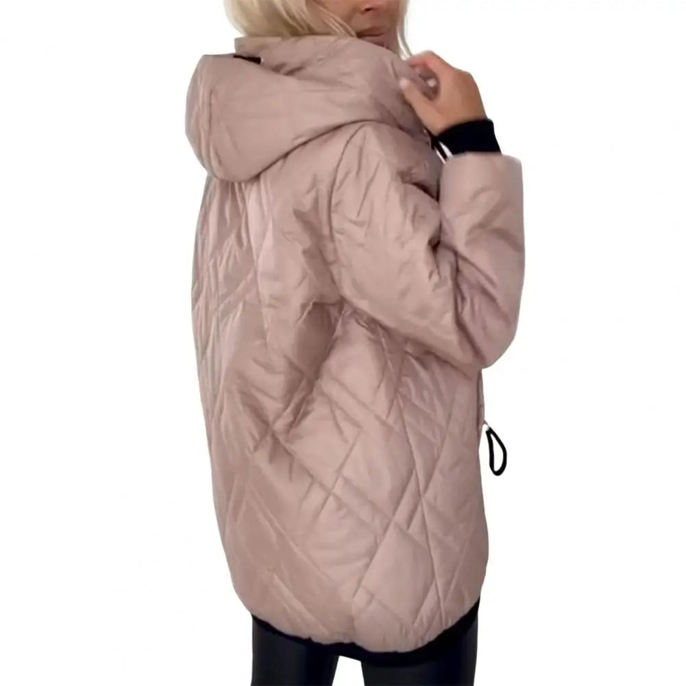 Damen Steppjacke mit Kapuze und Reißverschluss
