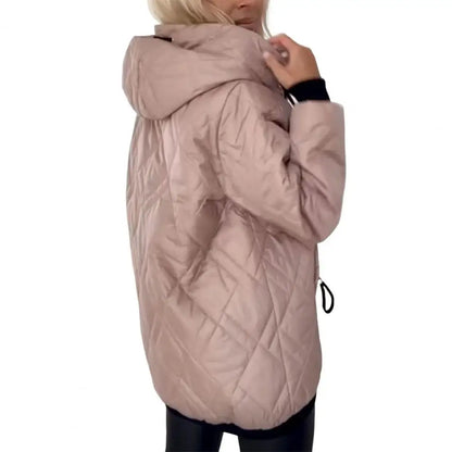 Damen Steppjacke mit Kapuze und Reißverschluss