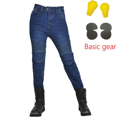 Motorradjeans Damen mit Protektoren Schwarze oder Blaue Motorradhose im Slim Fit Stil