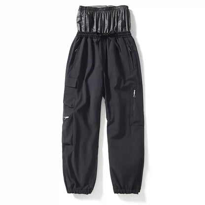 Unisex Cargohose mit Reißverschlüssen und Kordelzug