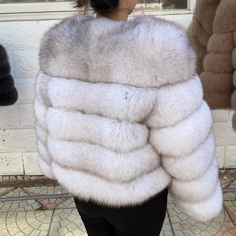 Damen Kurzjacke aus Kunstpelz, Winter Warmes Plüschjacke, Langarm Felljacke