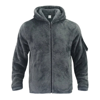Teddyfleece Kapuzenjacke mit Reißverschluss für Herren