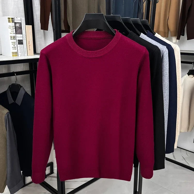 Unisex Langarm Pullover Rundhalsausschnitt Feinstrick Bequem