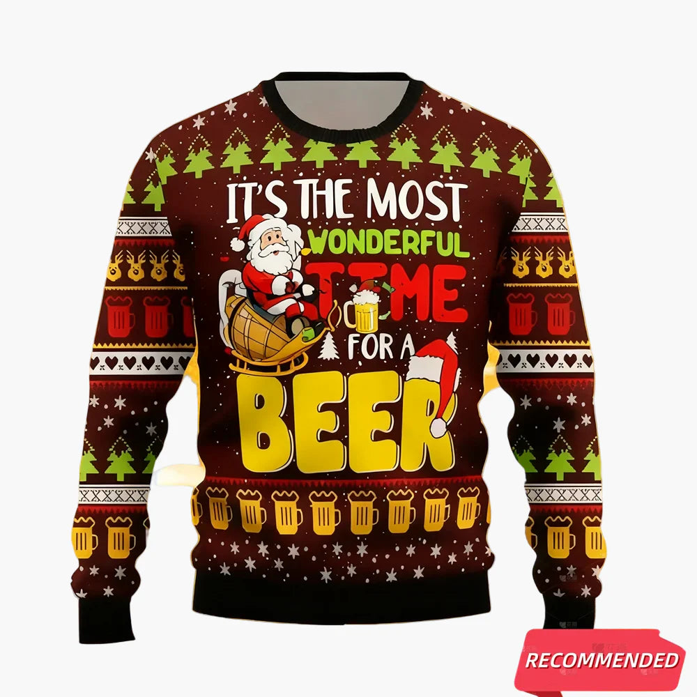 Herren Weihnachts-Pullover Lustig – It's the Most Wonderful Time for a Beer, Ugly Christmas Sweater Party